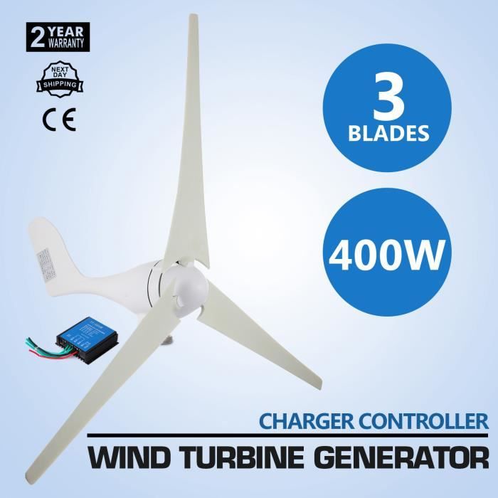 VEVOR Générateur de Turbine Éolienne Générateur d'Éolienne de Vent 400 W 12 V