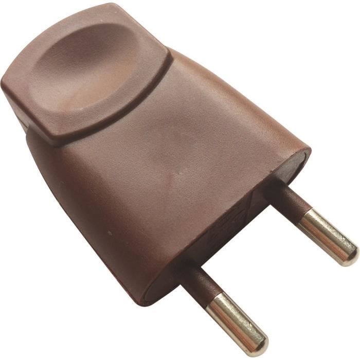 VOLTMAN Fiche électrique mâle - 6A - 2P - Marron