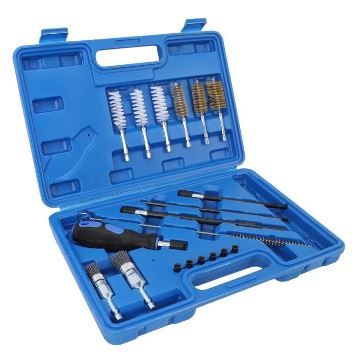Kit De Nettoyage De Sièges D'Injecteurs Diesel 19 Pièces - Brosse Pour Injecteur, Élimine Rouille, Carbone Et Résidus De Combustion