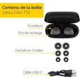 Jabra Elite 75t Écouteurs – Écouteurs Bluetooth à annulation passive du bruit avec longue autonomie pour des appels de qualité – San-1