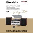Platine Vinyle Vintage Radio DAB/DAB+/FM, Lecteur CD-MP3 Cassette, Bluetooth USB Roadstar HIF-8892D+BT  Bois 32935-1