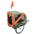 Willonin® Remorque de vélo pour chiens pliable, Remorque pour Animaux de Compagnie, 2 portes avec zip, Orange cabinet 75.5x52x65 cm-1