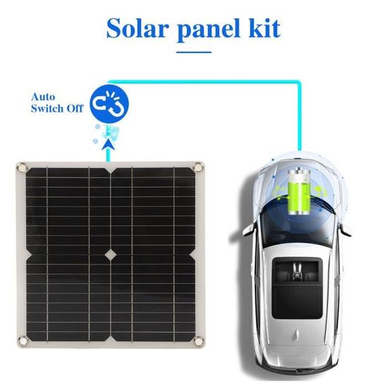 Chargeur Solaire Portable 60W 12V - Panneau Monocristallin IP65, Pour Batterie Voiture, Caravane, Bateau, Facile à Installer Avec Ventouses - 8