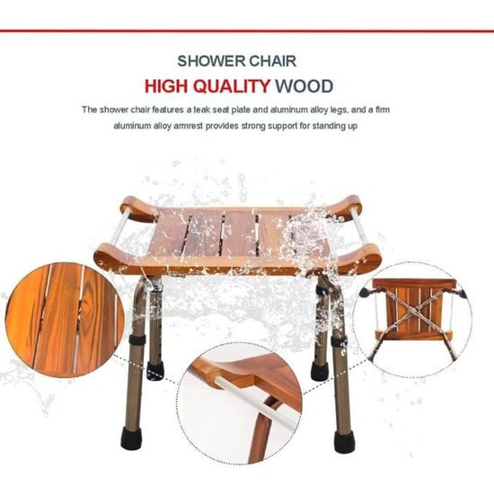 Tabouret Marchepied 3 Marches En Bois D'acacia - Hauteur Unique, Capacité 181 Kg - Pour Personnes âgées Ou Accès En Hauteur
