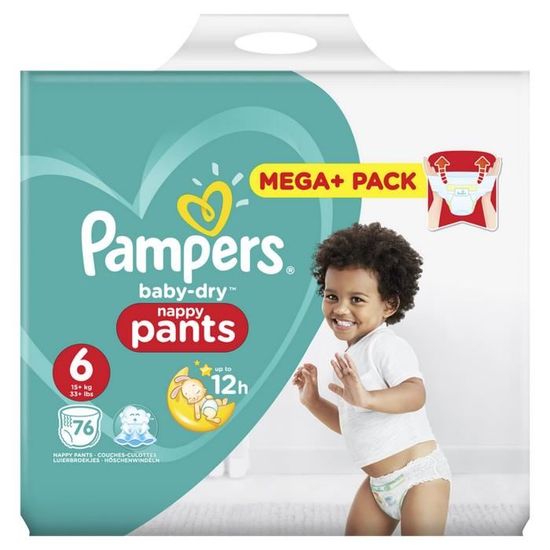 Pampers Baby-Dry Pants Taille 6 15+ kg 19 Couches-Culottes pas cher