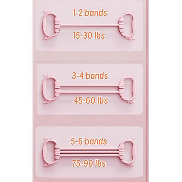 Bandes De Résistance Réglables - Set De 6 Tubes 15 à 90 Lbs, Parfait Pour Fitness Maison, Pilates & Yoga - 3
