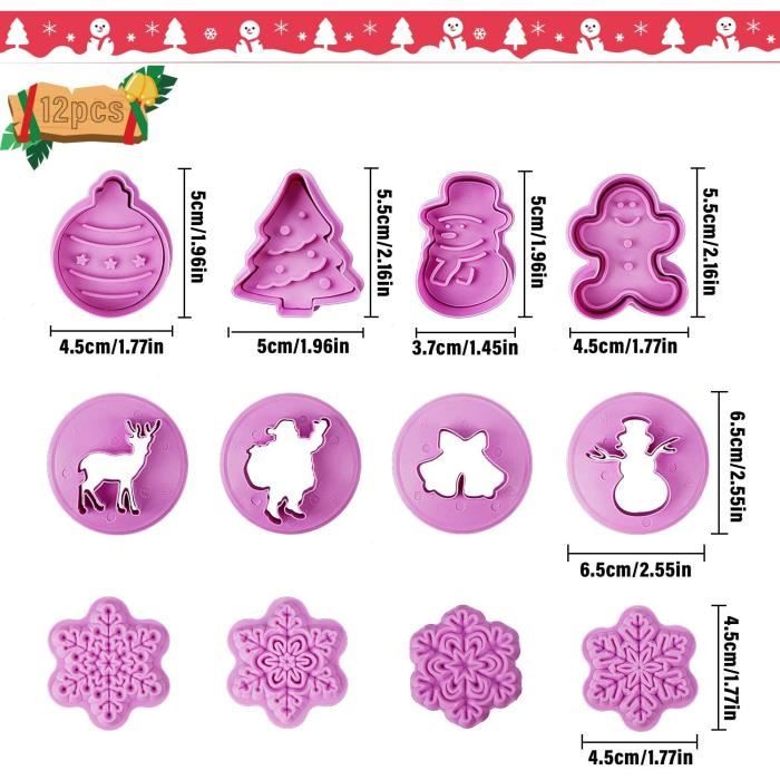 12 Emporte-Pièces Noël En Inox – Formes Canne, Renne, Flocon, Sapin… Pour Biscuits, Pâtisserie