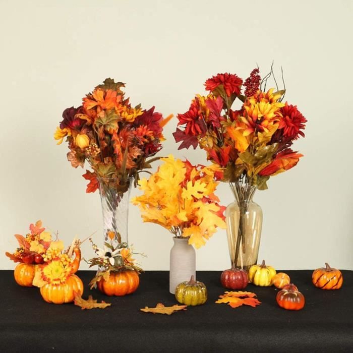 Lot De 7 Grandes Citrouilles Artificielles Pour Thanksgiving Et Halloween Decoration De Table Creative Pour Maison 97636467
