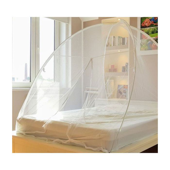 Relaxdays Moustiquaire Pop-Up Pliable 150x150x200 Cm – Protection Insectes Pour Lits, Voyages Et Camping (Polyester, Blanc/Turquoise)