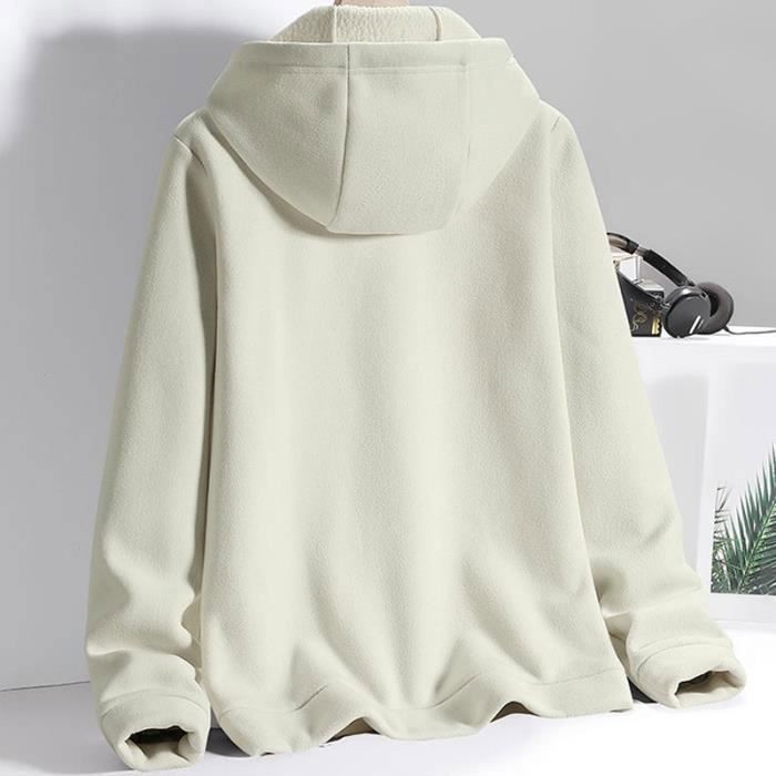 Pioneer Camp Veste Femme Hiver Chaude Polaire Femme Avec Capuche Moelleux Zippée Sherpa Manteau Avec 4 Poches Pour Maison Randonnée Escalade(Beige;S