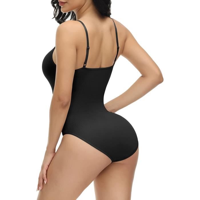 SHAPERX Body Sculptant Sans Bretelles Femme - Gaine Ventre Plat Invisible, Shapewear Bodysuit Gainant Avec Bretelles Amovibles