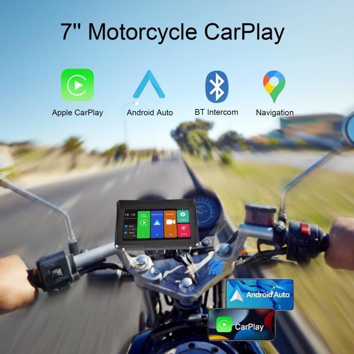 Navigateur De Moto 4,3/5 Carplay sans Fil Android Auto, Lecteur Radio GPS,  WiFi 4G USB, Bluetooth, Instructions Vocales Détaillées, Projection sans  Fil, Téléphone Mains Libres, FM : : High-Tech