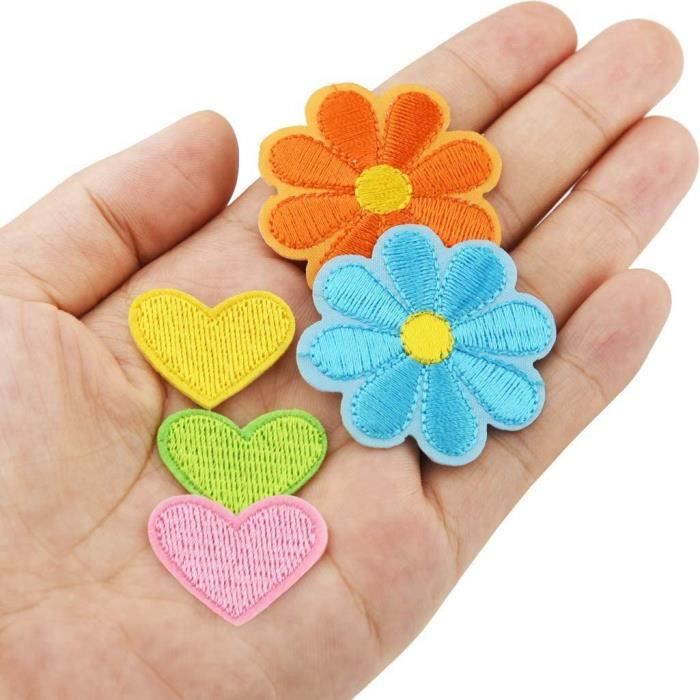HURRISE écussons de fleurs 2 pièces patchs couture couture à la main
