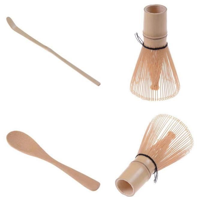 Fouet Matcha Bambou, Darryy Petit Fouet Bambou thé Matcha, Cuillere Matcha Bambo