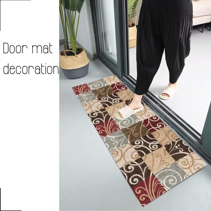 Tapis Cuisine Lavable Antiderapant 40x300cm - Couloir, Salon, Chambre - Polyester Résistant - Couleur L