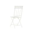 chaise de jardin métal blanc (40 x 48 x 93 cm)-2