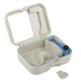 ARAMOX Boîte à prothèse 1pc boîte de rangement pour fausses dents prothèse avec miroir et brosse propre appareil dentaire-2