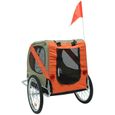 Willonin® Remorque de vélo pour chiens pliable, Remorque pour Animaux de Compagnie, 2 portes avec zip, Orange cabinet 75.5x52x65 cm-2