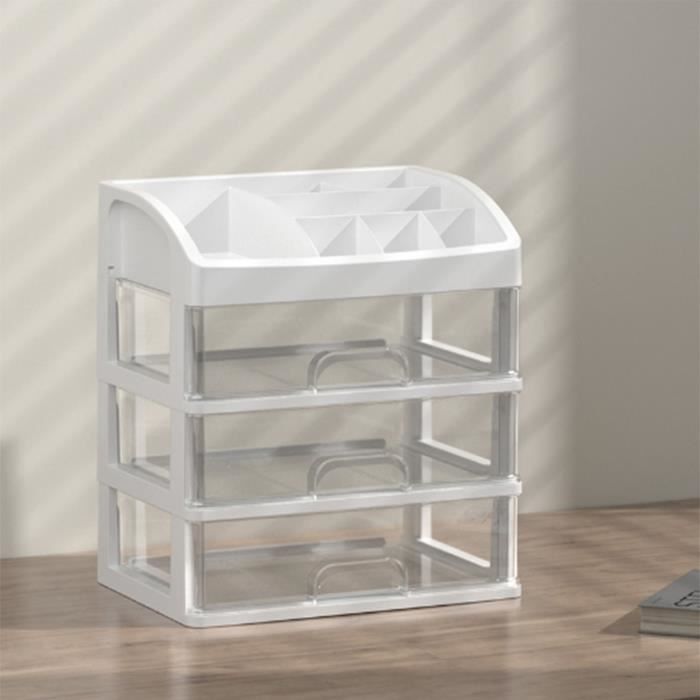 Lot De 4 Pots à Coton WACAR - Organisateur Salle De Bain Transparent - Range Coton Tige Et Démaquillant