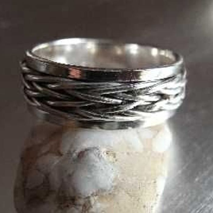 Bague discount tressée homme