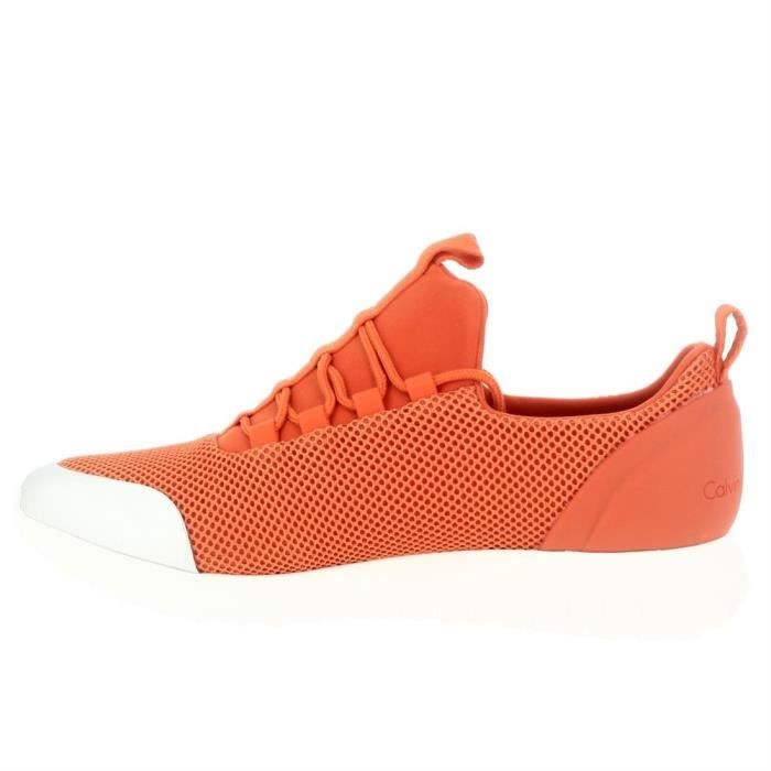 Baskets mode homme Calvin Klein Jeans Ron Mesh Orange Textile