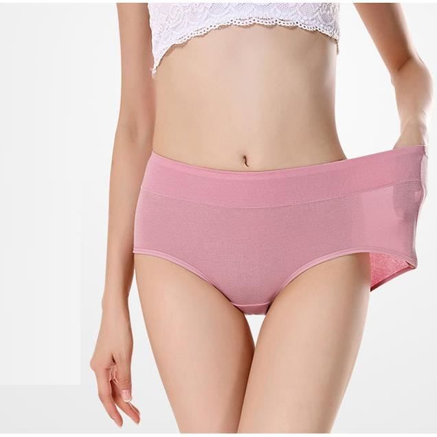 Lot de 6 Slips Femme en Coton Culotte Ventre Plat Culotte Taille Haute  femmes Culottes Souples Extensibles Sous-vêtements Rose - Cdiscount  Prêt-à-Porter