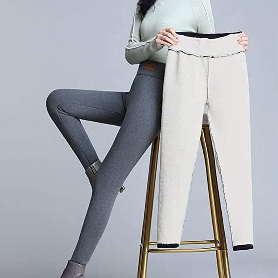 Femme Hiver Épais Leggings Pantalon Polaire Doublé Thermal