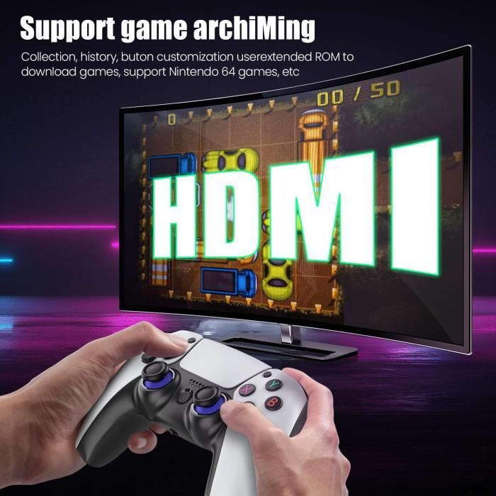 Console Rétro Gaming 2025 – Plus De 40 000 Jeux Préinstallés, 23 émulateurs, Sortie HDMI 4K, 2 Manettes Sans Fil, 128 Go