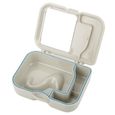 ARAMOX Boîte à prothèse 1pc boîte de rangement pour fausses dents prothèse avec miroir et brosse propre appareil dentaire-3