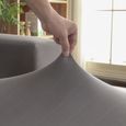 ALA Housse de canapé de protection 3 + 2 places en L d'angle en polyester pour meubles de maison - Gris-3