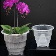 Lot de 4 pots à orchidée transparent avec trous respirants et fentes pour le jardin, décoration de bureau 15 cm x H 15,5 cm-3