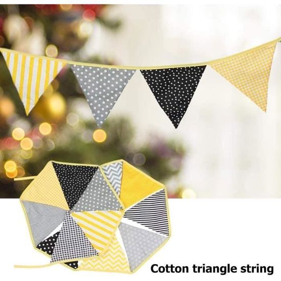 Guirlande Fanions En Coton 2,6 M - 2 Pièces, Double Face, Couleurs Vintage - Décoration Chambre, Fête, Bébé