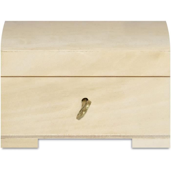 Petite Boîte en Bois avec Fermeture à Clé, 10,6 x 7,5 x 7,5 cm, Clé  Incluse, Coffret à Décorer