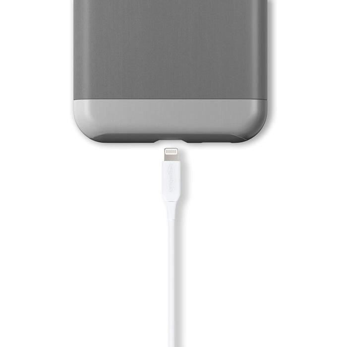 Basics Câble USB A vers Lightning chargeur certifié MFi pour iPhone Blanc  91,2 cm A32 - Cdiscount Téléphonie
