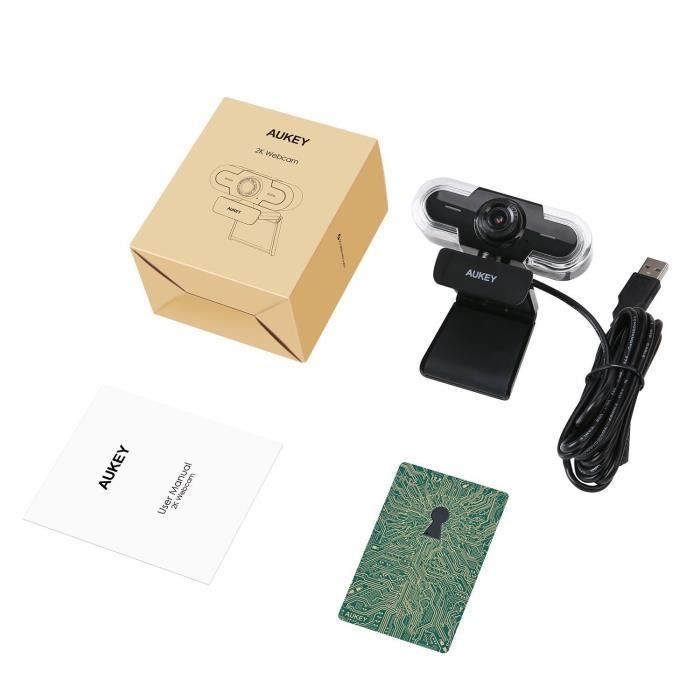 AUKEY Webcam 2K HD avec Microphone Mise au Point Manuelle et