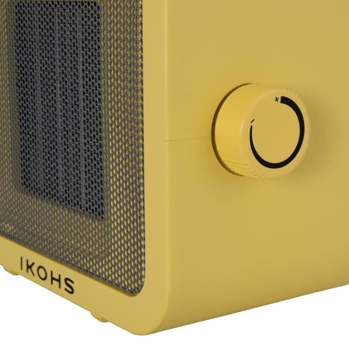 WARMIC Radiateur Ceramique IKOHS jaune thermostat 1500W reglable 3 fonctions Cdiscount Bricolage