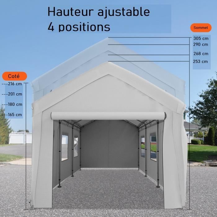 Tente de Garage Auvent Stockage Rangement Extérieur Multi Dimensions vidaXL