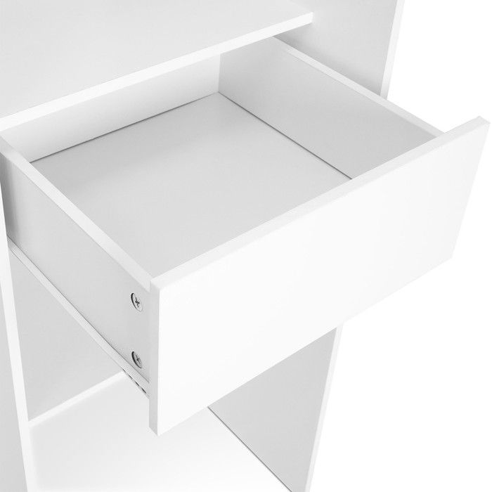 IDMARKET Dressing extensible d'angle MARLON 230 x 140 x 180 cm blanc avec penderies + étagères + rideaux gris