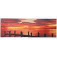 Cadre Toile Coucher De Soleil Mer 90 X 30 Cm
