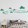 Stickers Muraux Deco Chambre Enfant Sticker Avion Chambre Bebe Avec Prenom Au Choix Vert Emeraude 800x250 Mm Achat Vente Stickers Soldes Cdiscount