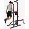 ISE Chaise Romaine Station Traction dips Multifonctions Barre de Traction dips Banc de Musculation-0