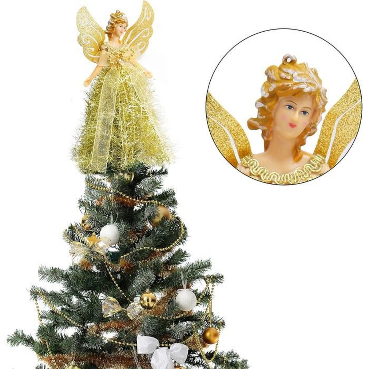 Cime de Sapin,Cimier de Sapin Ange en Plastique,Ange pour Sapin de Noel