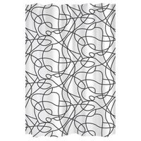 Rideau de douche link tissu 180x200 noir blanc Blanc / Noir