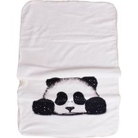 Couverture Plaid pour Bébé / Enfant en Sherpa Blanc et Panda Imprimé - 75 x 120 cm