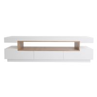 Meuble TV design blanc et bois LIVO - MILIBOO - Contemporain - Tiroir(s) - 200 x 50 x 56.5 cm