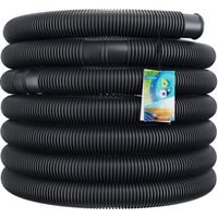 Tuyau de piscine 10m Ø32mm noir flexible avec manchons de séparation tuyau pour pompe tuyau aspiration eau arrosage bassin
