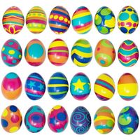 24 œufs Colorés et Spongieux pour la Chasse aux œufs de Pâques, œufs de Pâques Super Doux, Panier de Pâques, Cadeaux