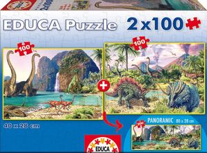 PUZZLE Puzzles Junior. Dino World. 2 Puzzles Enfant Panor