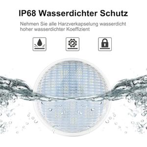 Lampe de piscine LED submersible IP68 RGB avec télécommande à 15 LED