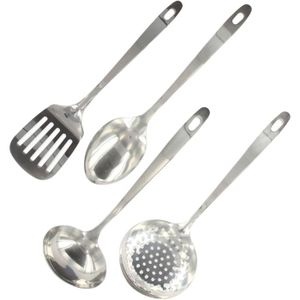 Lot De 6 Ustensiles De Cuisine Pro En Acier Inox 304 – Spatule, Louche, Cuillère Spaghetti & Plus